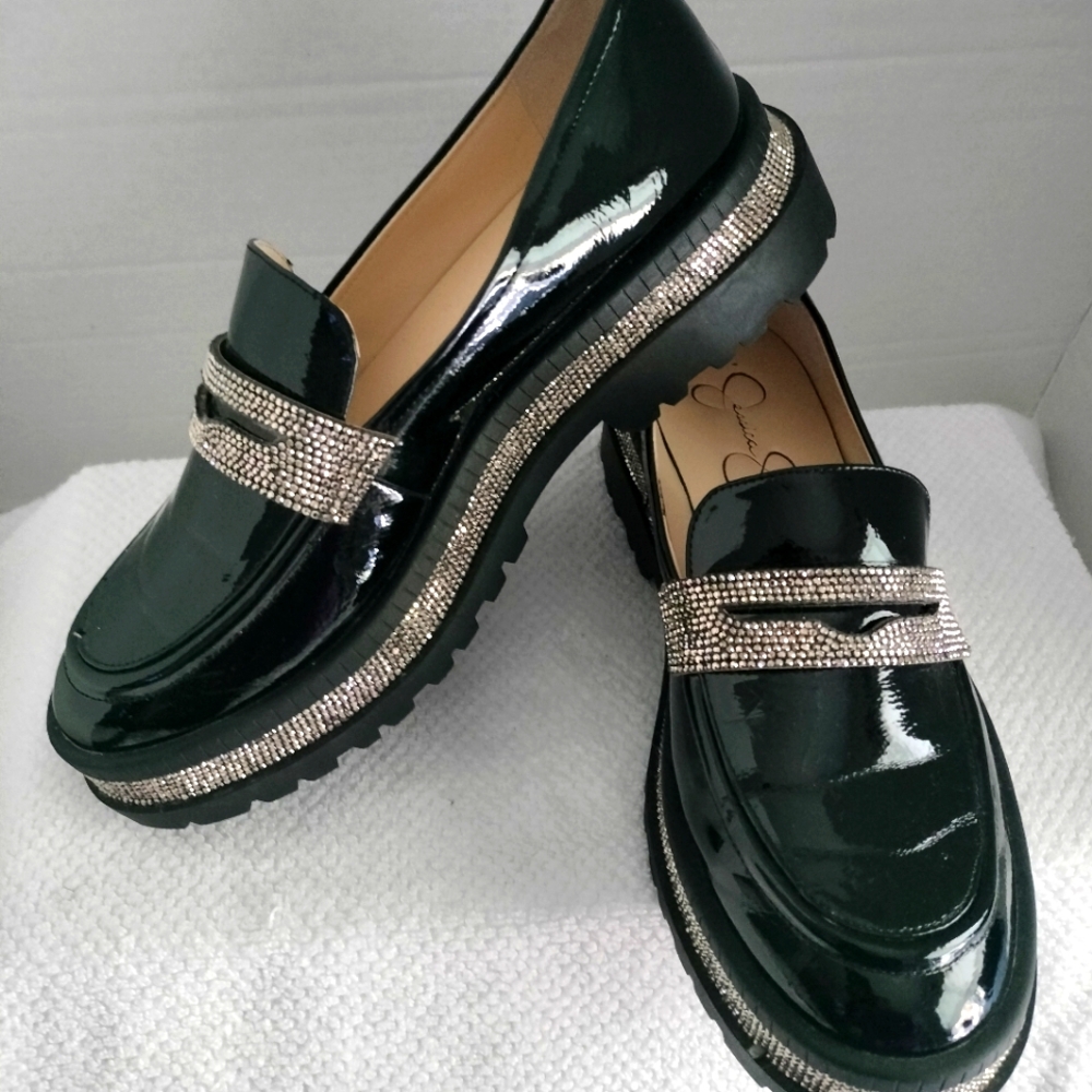 Jessica Simpson JP-Everlyn Penny Loafer Rhinestones Sz 9 1/2M US 41 EU